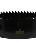 Carbide Tipped Hole Saw With Premium Finish For Wood PVC And Fiberglass Four And Three Quarters Inch Diameter One And Five Eighths Inch Cutting Depth Three Teeth Per Inch Built Tough For Real Pro Jobs CT434 front view