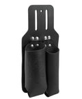Slotted Leather Pliers And Folding Rule Holder Belt Pouch For 7 To 9 Inch Pliers And 6 Foot Rule, black leather, dual pockets