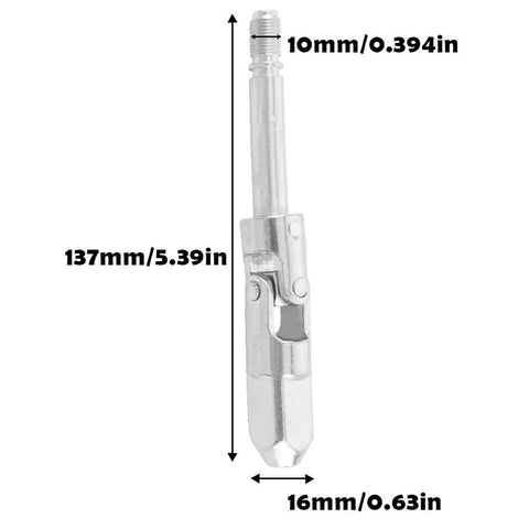 16mm Universal Joint Drop Shaft With Oil Seal And Steel Ball for horizontal floor jacks, showing measurements.