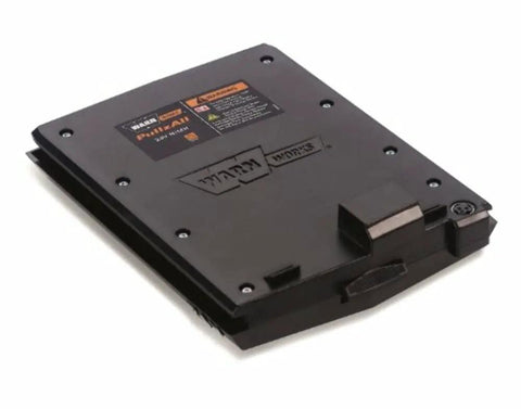 PullzAll Cordless 24V DC Portable Electric Winch Replacement NiMH Battery Pack in black, shown flat with visible connectors