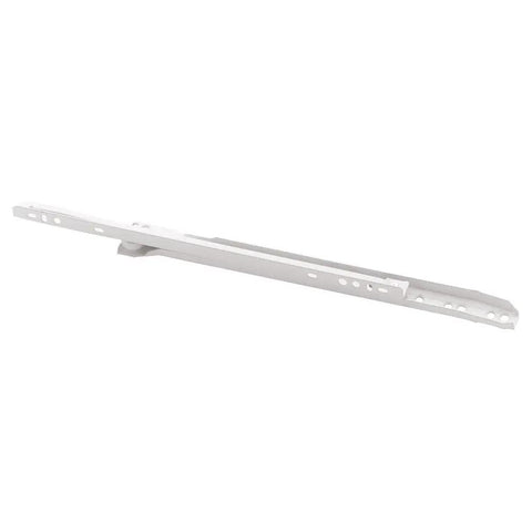 Self Closing 12 Inch Bottom Mount Drawer Slides Durable White Epoxy Finish Built Tough Stamped Steel Track for easy cabinet installation.