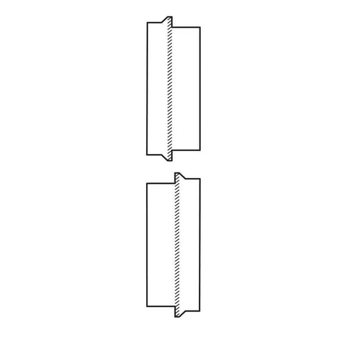 Diagram of bead roller rotary shearing die set for motorized bead rollers compatible with 18 gauge steel and 16 gauge aluminum.