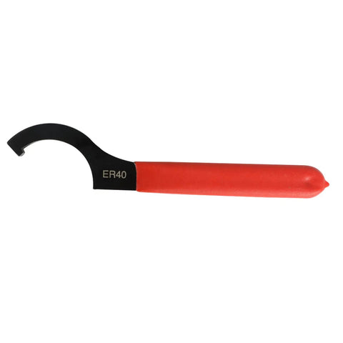 ER40 collet wrench in red and black for collet chuck set with MT3 shank