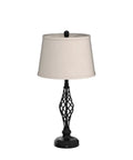 Vintage Table Lamps Set Of 2 With Dual USB Charging Ports, Farmhouse Nightstand Lights For Living Room And Bedroom, 27 Inch Retro Spiral Cage Base