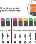 Heavy Duty Rivet Nut Tool Hand Blind Riveter with labeled mandrels and nut sizes from M3 to M12 and SAE standards, tool-free change.