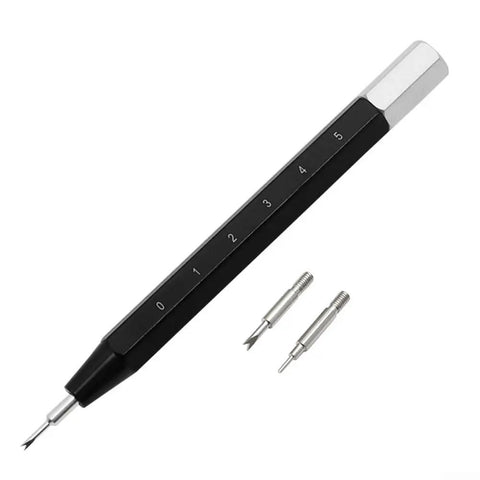 3 In 1 Watch Repair Tool Kit With Pin Pusher And Spring Bar Remover showing tool with scale and interchangeable tips.