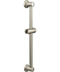 Brushed Nickel 30 Inch Adjustable Hand Shower Slide Bar Assembly With Bracket No Frills Height Adjustment for Modern Shower