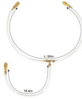 Get Your Boat Steering Smooth With This 30 Inch Hydraulic Bleed Kit showing 30-inch clear tube with brass fittings.