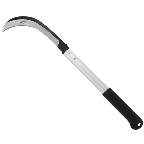 Heavy Duty Harvest Sickle With Carbon Steel Blade And Aluminum Handle For Clearing Vines And Weeds, 14.5 Inch Aluminum Tube Handle