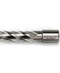 Side view of HSS annular cutter, 5/8 in diameter, 2 in depth, Weldon shank.