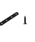 5 Inch Black Mending Plate Straight Braces With Screws, Heavy Duty Corner Brackets, Pack Of 2, showing plate and screw detail