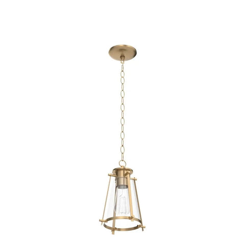 Gold Pendant Light Fixture For Kitchen Island And Dining Room, Brass Hanging Light With Bubble Seeded Glass, Warm Glow Pendant
