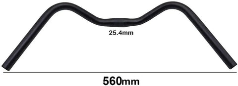 Mid Rise Aluminum Alloy Handlebar 560mm 25.4mm Clamp Black For Road Bikes Fixed Gear Handlebars Lightweight Durable Comfort