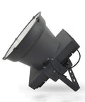 Heavy Duty Rechargeable LED Floodlight, Super Bright Portable Spotlight Made Of Solid Aluminum With Rock Solid IP66 Waterproof Design, angled view.