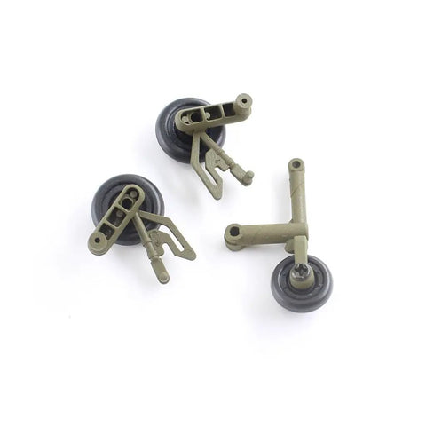Replacement Landing Gear Set For WLtoys XK K170 RC Helicopter Durable Aluminum Build showing three wheel components.