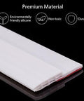 Door draft stopper/under-door sweep, white, 2 in by 39 in, adhesive weather stripping (close-up)