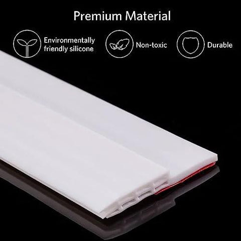 Door draft stopper/under-door sweep, white, 2 in by 39 in, adhesive weather stripping (close-up)
