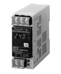 S8VS 06024A 100 To 240 VAC Input 24 VDC Output 60 W Switch Mode Power Supply, front view with digital display and terminals.