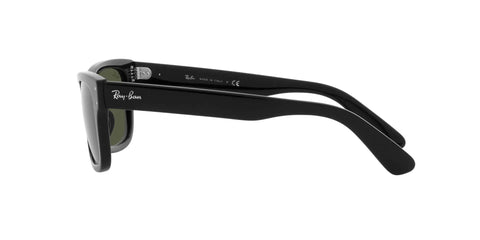 Side view of Mr Burbank Rectangular Sunglasses for Men 55mm black and green frames with 100 Percent UV Protection Lenses