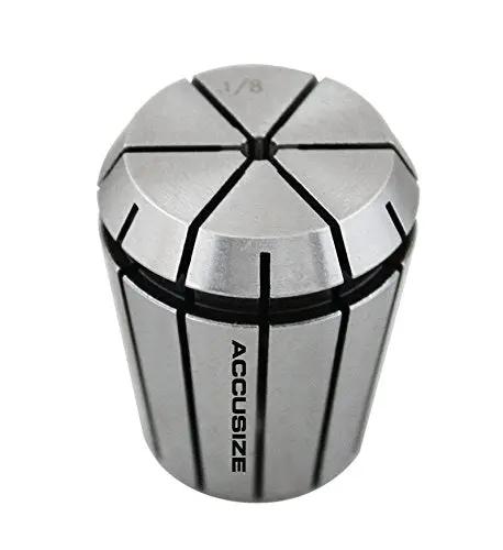 Close-up of ER32 collet from ER32 Collet Set From 3Mm To 20Mm By 1Mm Increments 18 Piece Set In Pro Grade Durable Aluminum Box