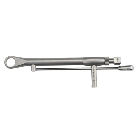 Implant Torque Wrench Set 10 To 70 Ncm Universal Screwdriver Ratchet Tool, single torque wrench in stainless steel, side view