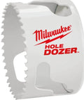 Front view of Milwaukee Hole Dozer ice-hardened bi-metal hole saw, 3-5/8 inches