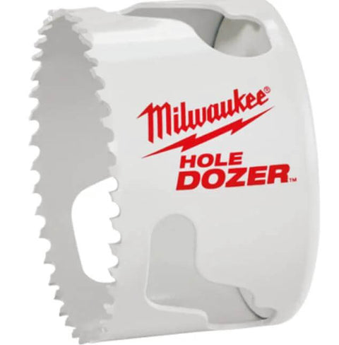 Front view of Milwaukee Hole Dozer ice-hardened bi-metal hole saw, 3-5/8 inches