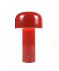 Red Cordless USB Rechargeable Desk Lamp With Touch Dimming, Mushroom Night Light, 3 Color Temp Modes Warm Natural White 3000K To 4000K