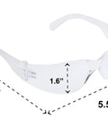 Dimensions of Smoke Safety Glasses With Polycarbonate Lenses, 12 Pairs Per Box, Tough Impact Resistant Eyewear