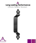 Heavy Duty 7 Inch Gate Handle In Zinc Plated Steel With Easy Grip Ornamental Fence Gate Pull For Interior And Exterior Use Perfect For Gates Doors Garages Barns Black Finish, shown front view against white background.