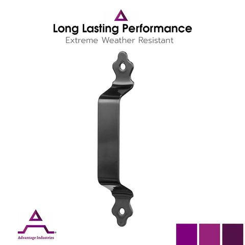Heavy Duty 7 Inch Gate Handle In Zinc Plated Steel With Easy Grip Ornamental Fence Gate Pull For Interior And Exterior Use Perfect For Gates Doors Garages Barns Black Finish, shown front view against white background.