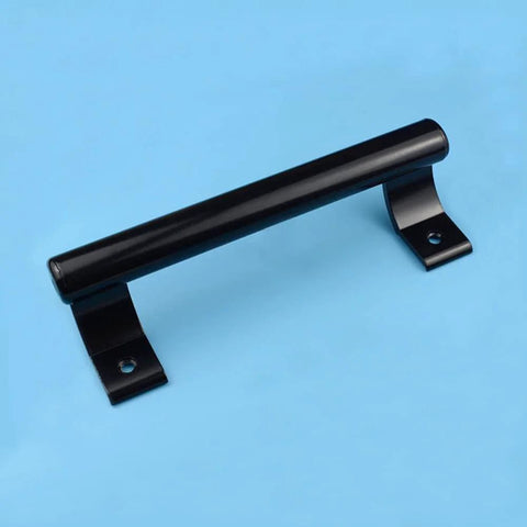 Two Piece 8 Inch Aluminum Alloy Sliding Door Handle Set, Modern Black Metal Pulls For Balconies, Bathrooms, Patios, Barns And More