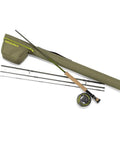 Beginner Fly Rod Outfit For Young Anglers 9 Foot 5 Weight 4 Piece Rod With Reel Line Backing And Leader Olive set in case