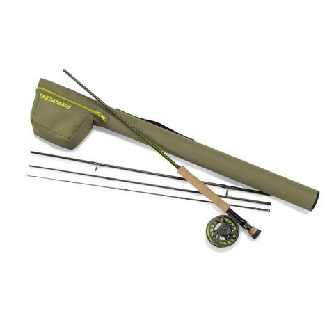 Beginner Fly Rod Outfit For Young Anglers 9 Foot 5 Weight 4 Piece Rod With Reel Line Backing And Leader Olive set in case