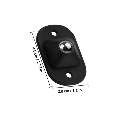 Black self adhesive swivel caster wheel attachment, 4.5 cm x 2.8 cm, designed for 12 Pack Super Smooth Self Adhesive Swivel Caster Wheels.