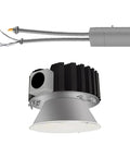 Westgate 4" LED Recessed Light, 14W/20W/27W, CCT Selectable with silver housing and wiring components.