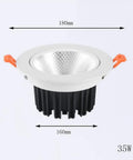 Sharp 4 Pack LED Recessed Lighting With Multidirectional Focusing And Heavy Duty Waterproof Connectors For Any Workshop Space 35W, 180mm diameter fixture.