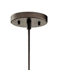 Ceiling mount of Avery 9.75 Inch One Light Mini Pendant with clear seeded glass in brushed nickel finish, ideal for clusters