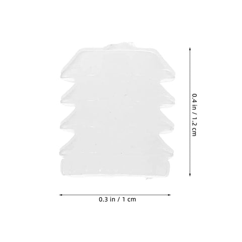 Single plastic dowel insert measuring 0.4 inches by 0.3 inches, part of 150 Pcs Plastic Dowel Inserts for Cabinet Doors, DIY.