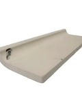 Black 2x6 Inch Ceramic Tile Bullnose Mud Cap Trim Edge Subway Style Dope Gloss Finish piece, showcasing glossy surface and edge detail