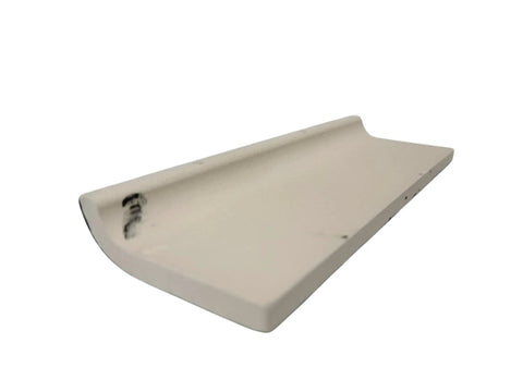 Black 2x6 Inch Ceramic Tile Bullnose Mud Cap Trim Edge Subway Style Dope Gloss Finish piece, showcasing glossy surface and edge detail