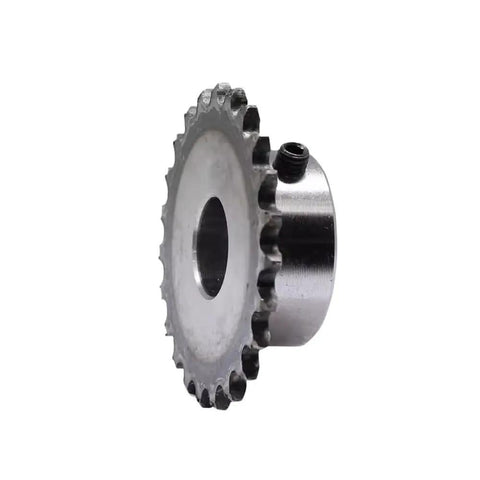 Fresh 04C Sprocket With 24 Teeth And Solid Inner Diameters For Industrial Drive Systems, showing side view and screw mounting.