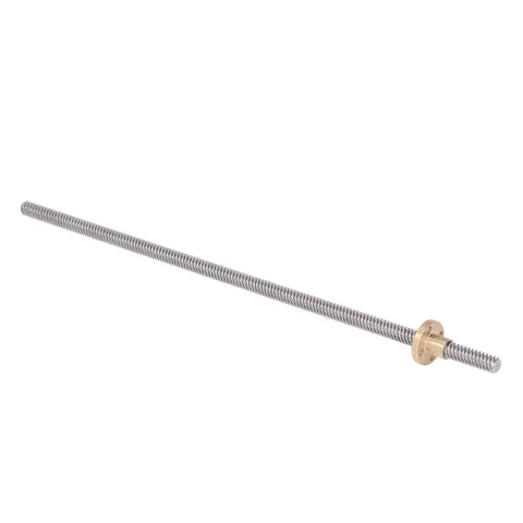 T8 Lead Screw 300mm Kit With Stainless Steel Rods And Brass Nut For 3D Printer And CNC Machine Linear Motion Guide Rail DIY Automation Parts High Precision Low Backlash For Smooth Motion And Accurate Positioning, 300mm stainless screw with brass nut
