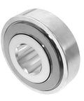 Top Shelf Heavy Duty Agricultural Field Bearing Boasting Slick Rolling Action With One Three Quarter Inch Hex Bore, silver steel construction.