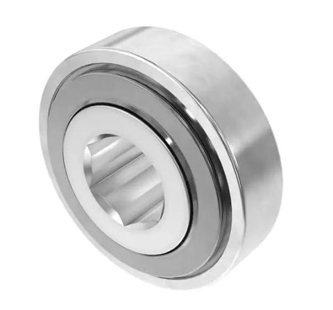 Top Shelf Heavy Duty Agricultural Field Bearing Boasting Slick Rolling Action With One Three Quarter Inch Hex Bore, silver steel construction.