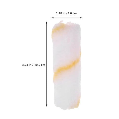 High density foam cover from the Twenty Piece Mini Paint Roller Kit, measuring 1.18 x 3.93 inches, designed for smooth wall jobs.