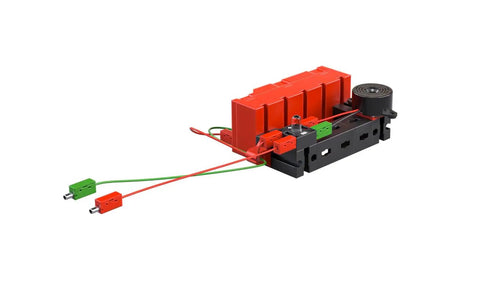 Hands On Electricity Kit For Kids With 11 Models, Fun STEM Educational Game For Ages 8 And Up, Learn Electrical Circuits And Build Real Projects, Interactive Science Toy For Curious Young Engineers. red and black circuit model with wires