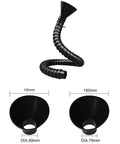 Shop Grade Industrial Welding Fume Extraction Arm With Flexible Exhaust Tubing And Matte Black Round Capture Hood for Soldering. Flexible tubing shown.