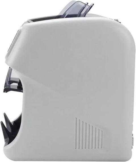 Side view of Grind Ready Cash Processor With Auto Bill Sorting UV MG IR Detect Sneaky Fakes Serial Number Logging.