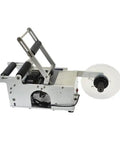Badass Heavy Duty Semi Automatic Round Bottle Labeling Machine Zero Hassle Setup with adjustable rollers for various bottle sizes.